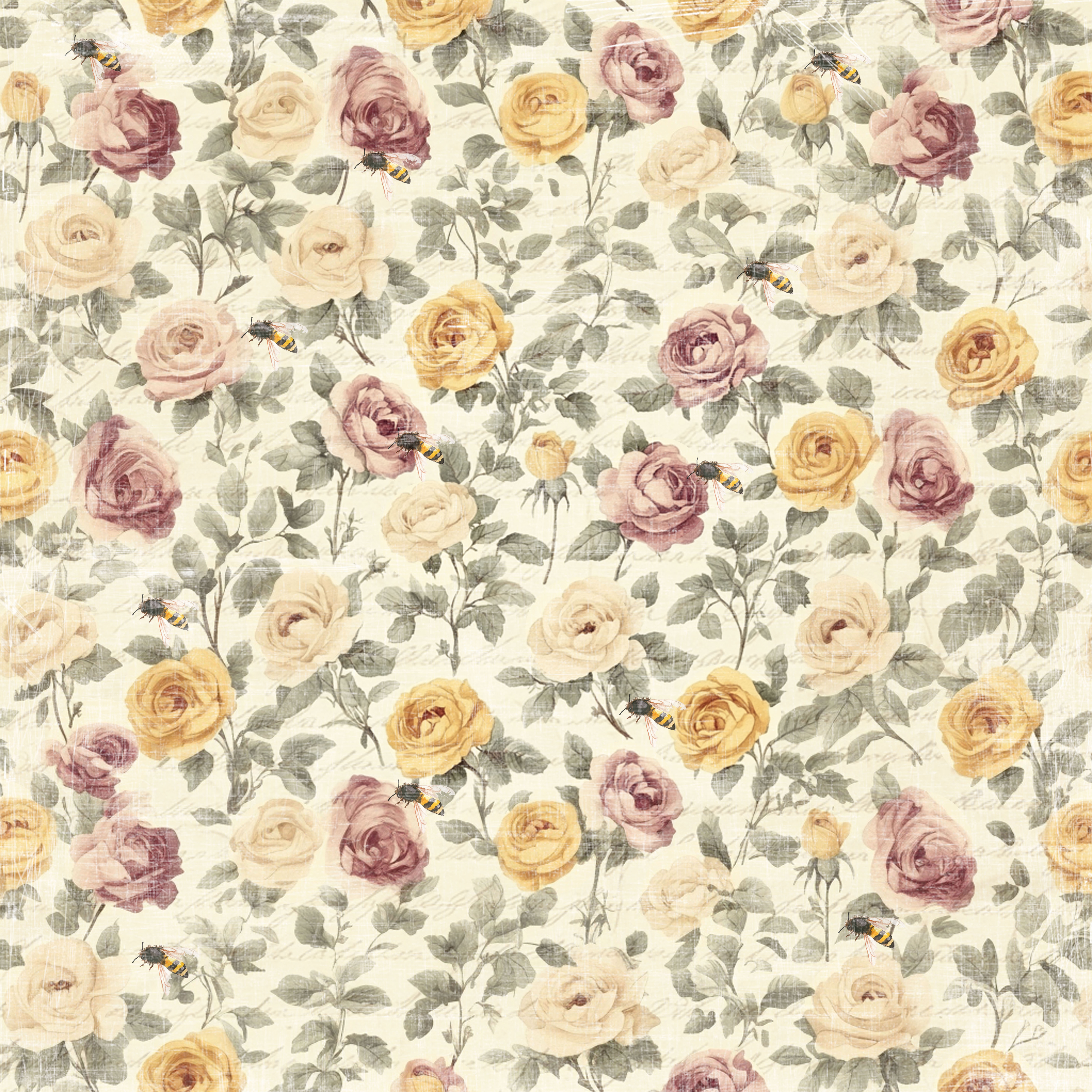 Pappersark - Summer roses 12x12