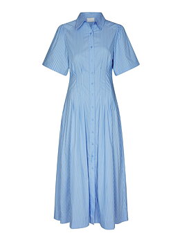 Baia Stripe Poplin Dress Light Blue