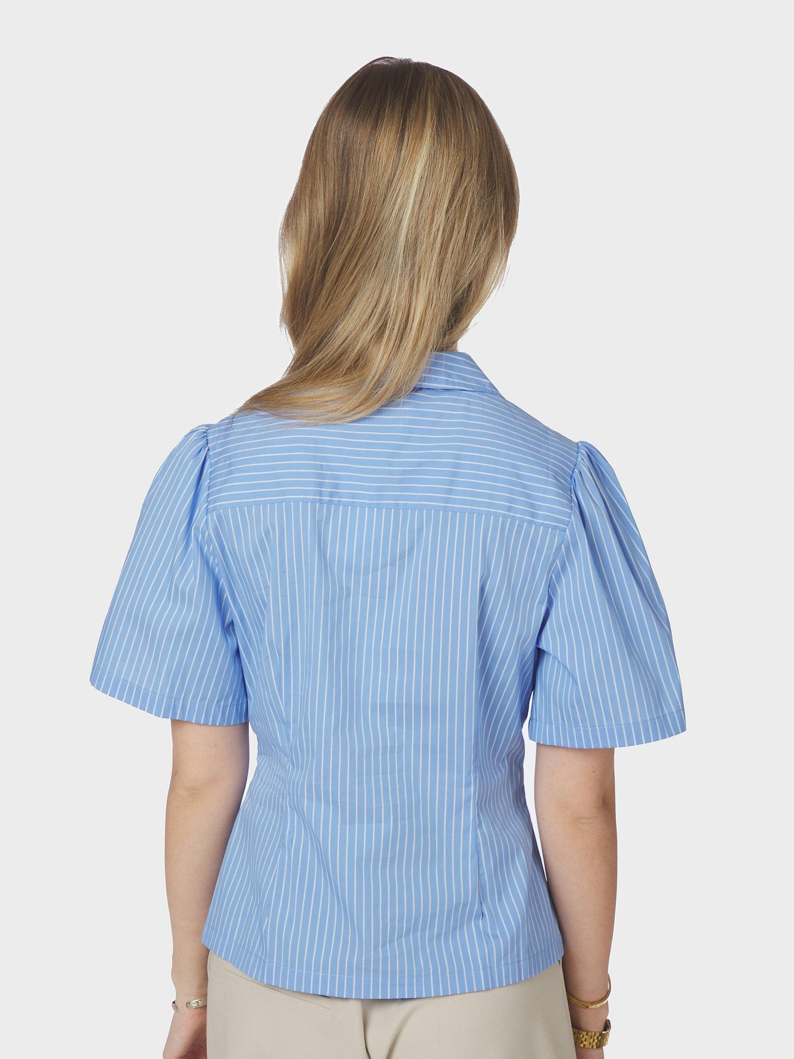 Balara Stripe Poplin Shirt Light Blue - 4