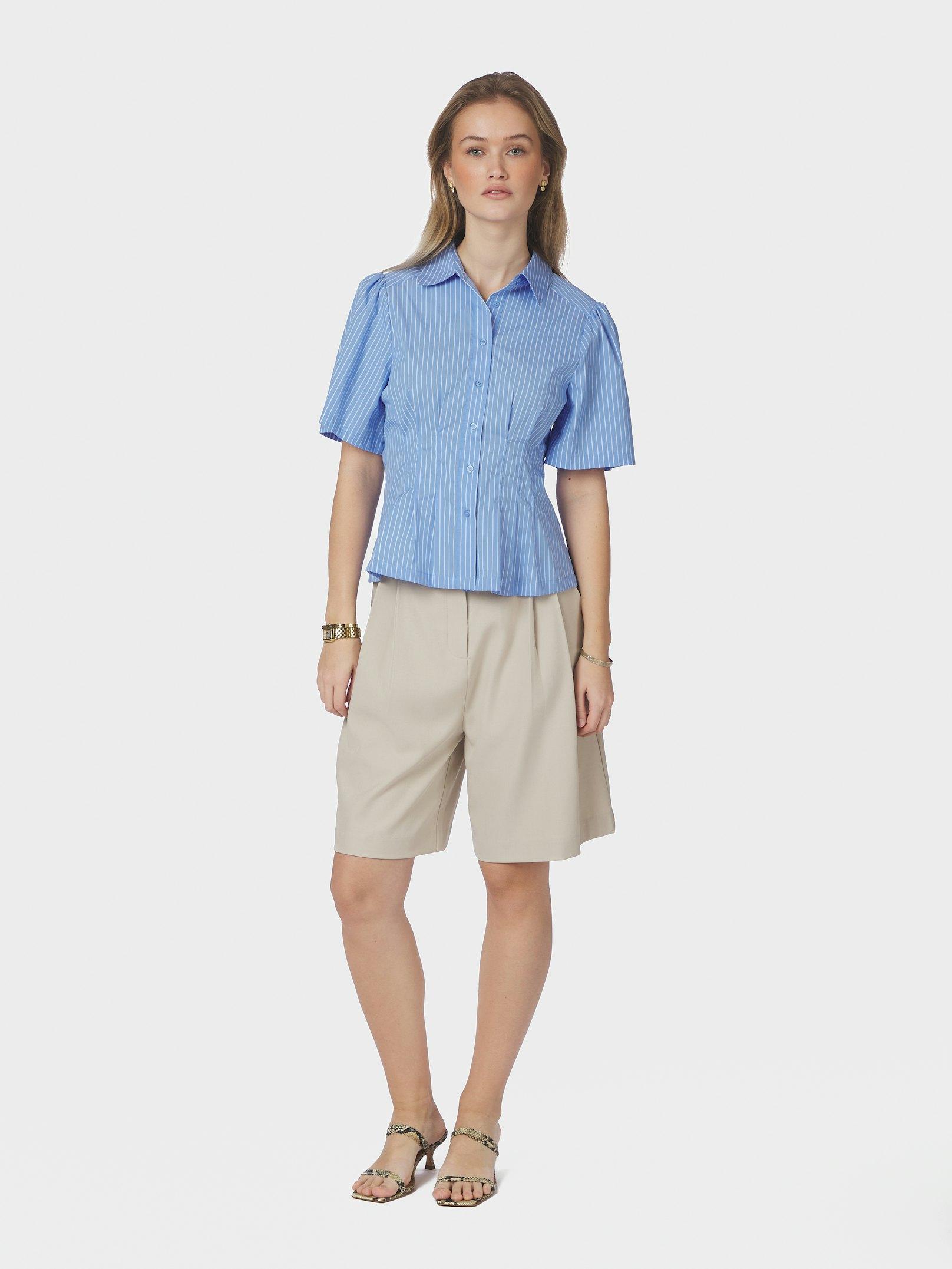 Balara Stripe Poplin Shirt Light Blue - 5