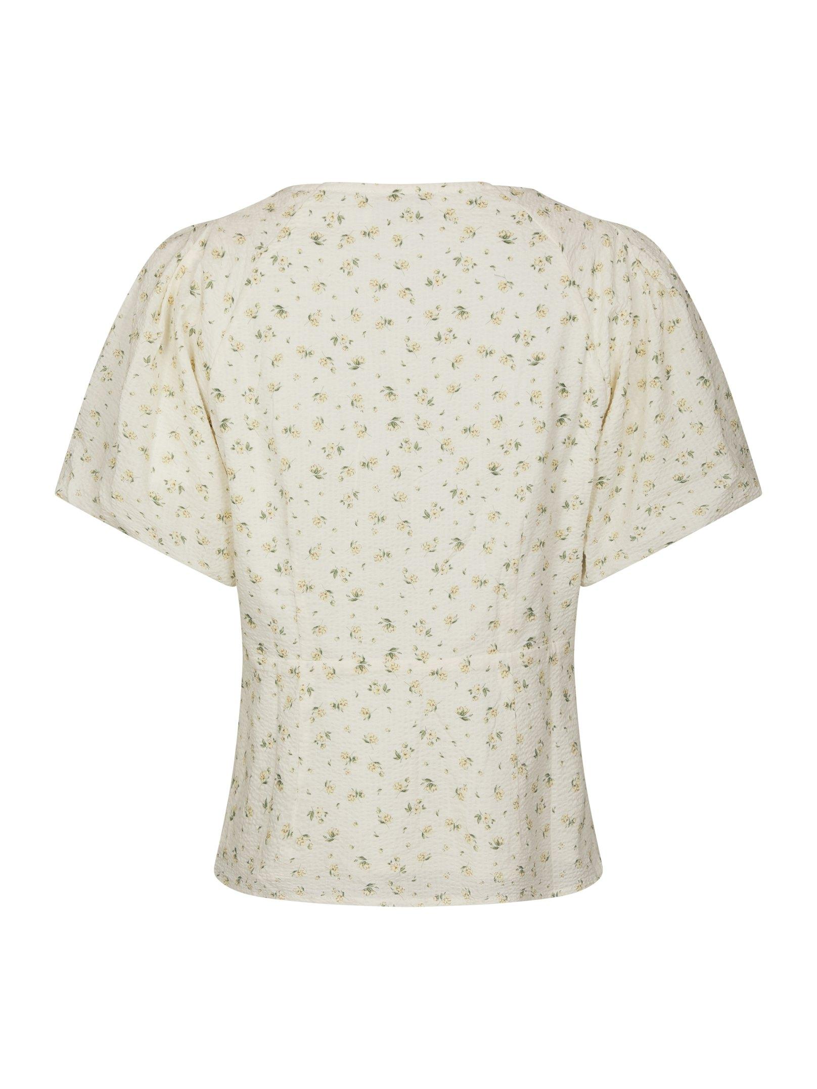 Irina Small Rose Flower Blouse Light Yellow - 2