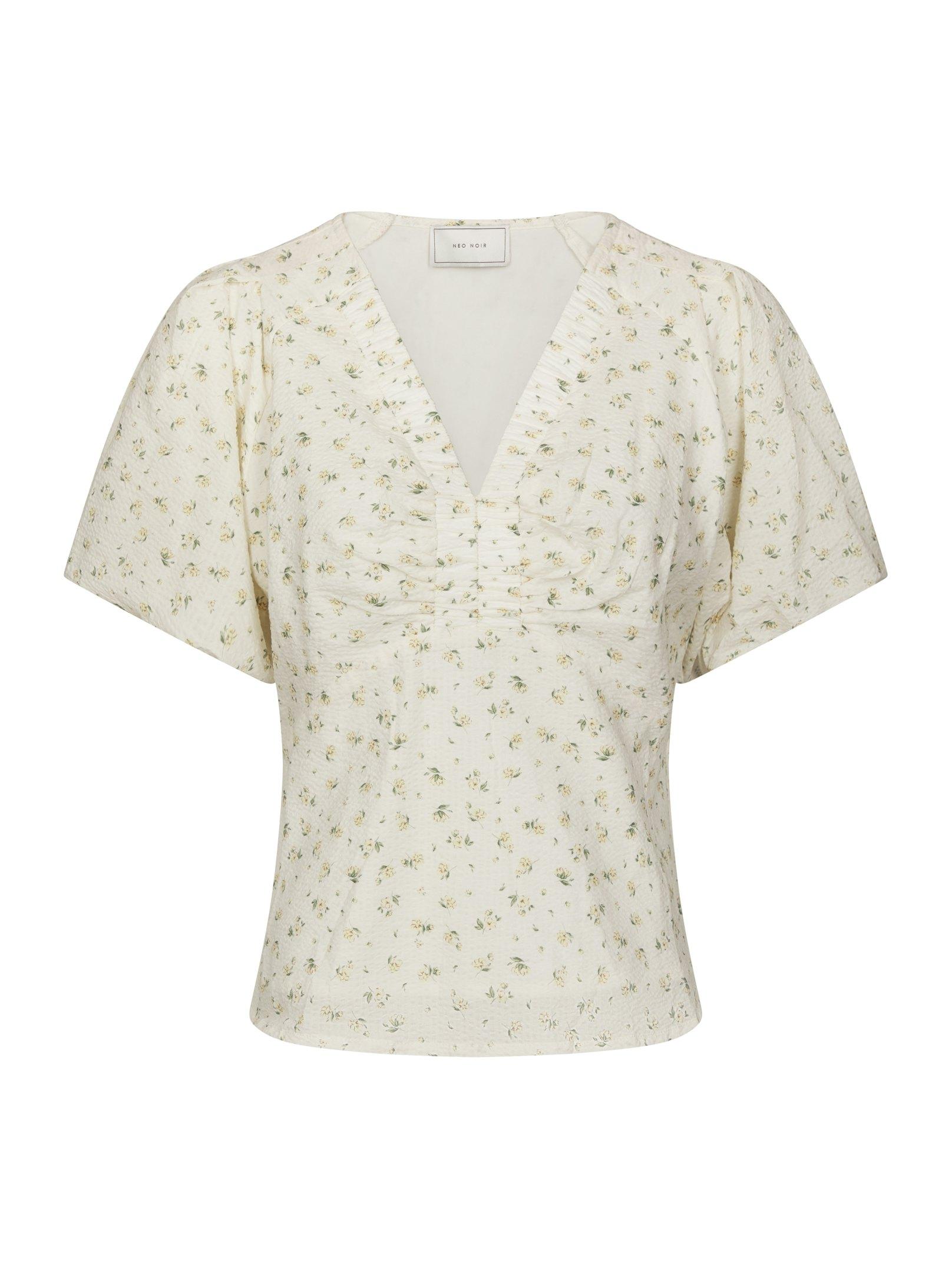Irina Small Rose Flower Blouse Light Yellow