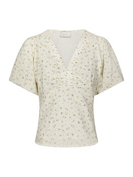 Irina Small Rose Flower Blouse Light Yellow