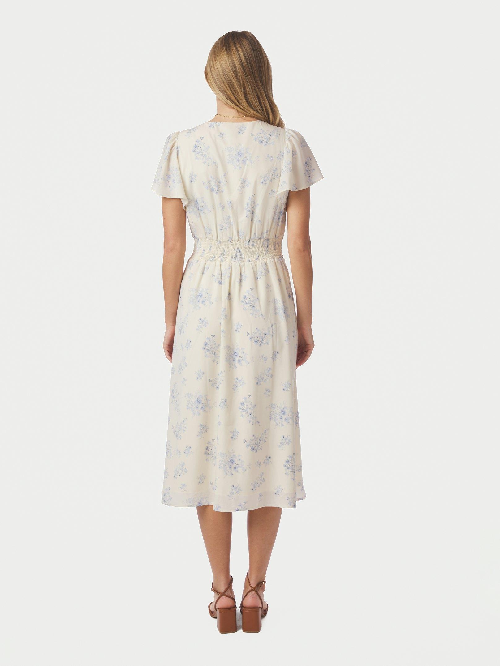 Eleni Delicate Flower Dress Creme - 4
