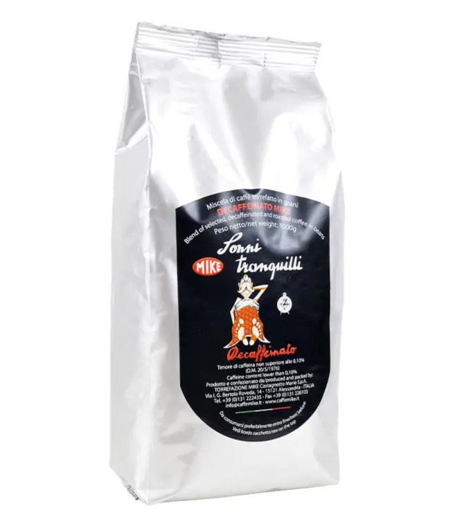 Caffè Mike - Decaffeinato Sonni Tranquilli - Mörkrostade decaf espressobönor - 1000g