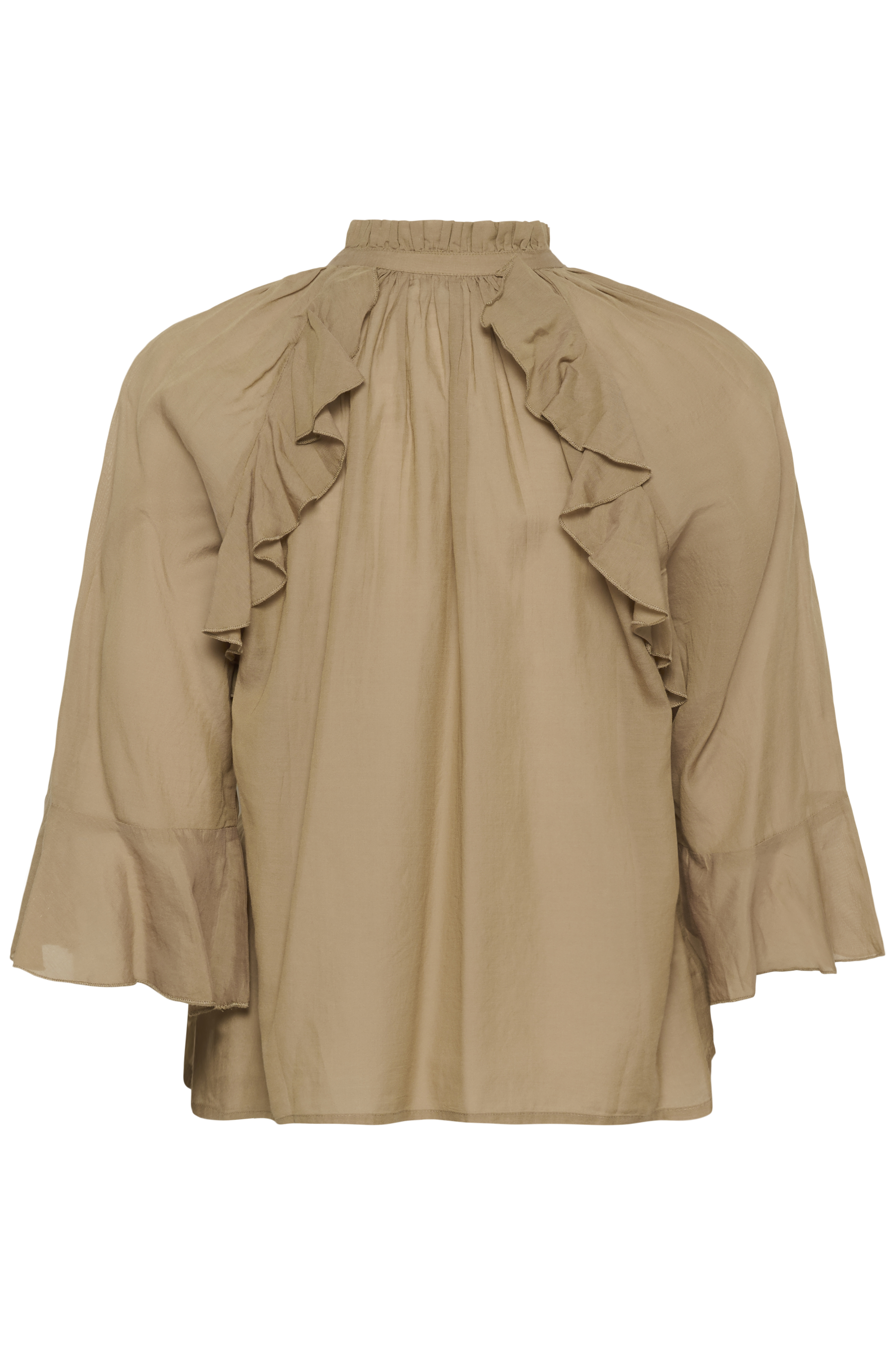 KAflora Blouse Petrified Oak  Blus med volang - 5