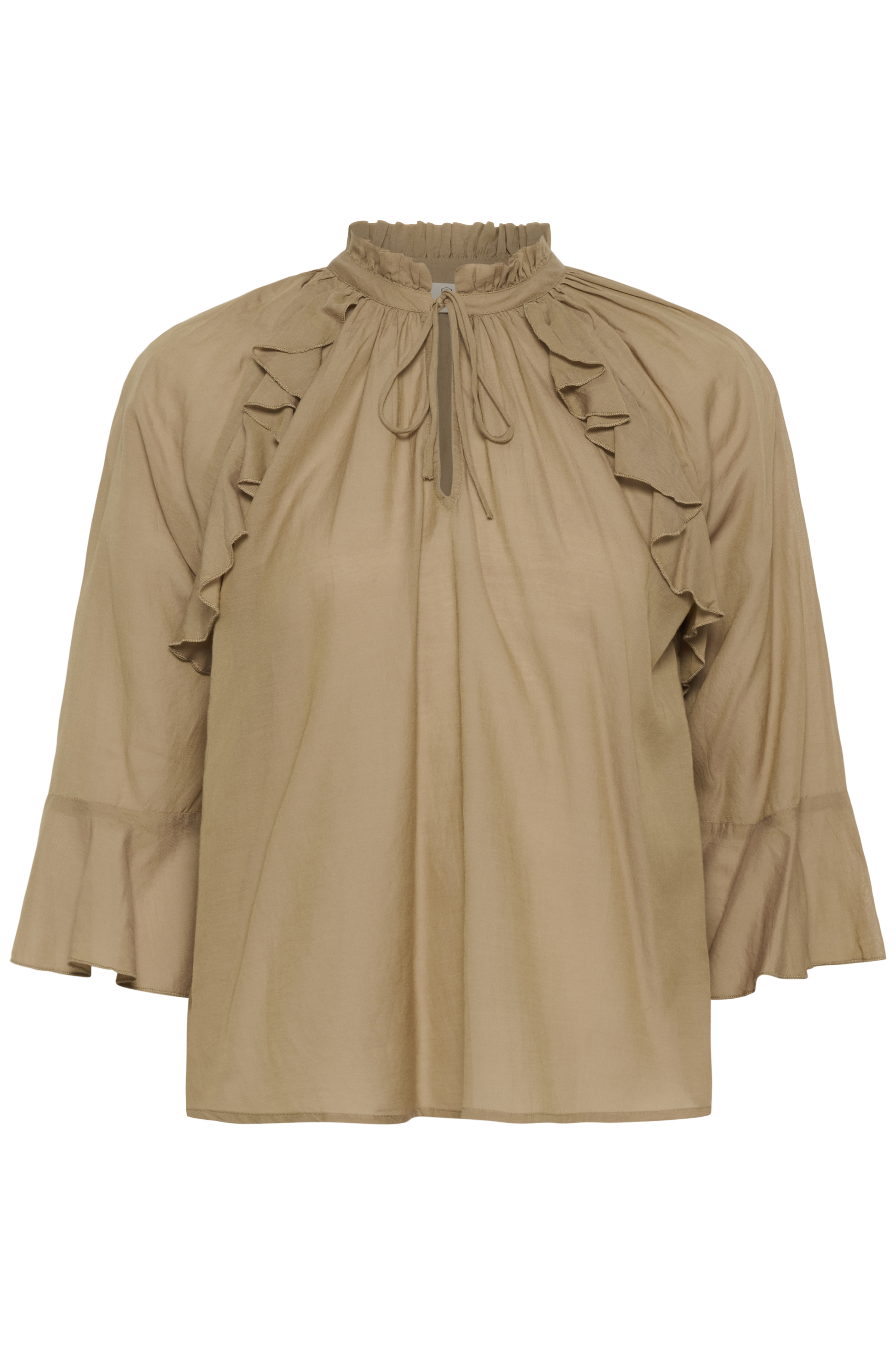 KAflora Blouse Petrified Oak  Blus med volang - 6