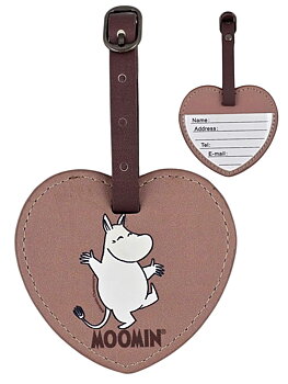 Moomin Luggage Tag - Moomintroll Heart Brown