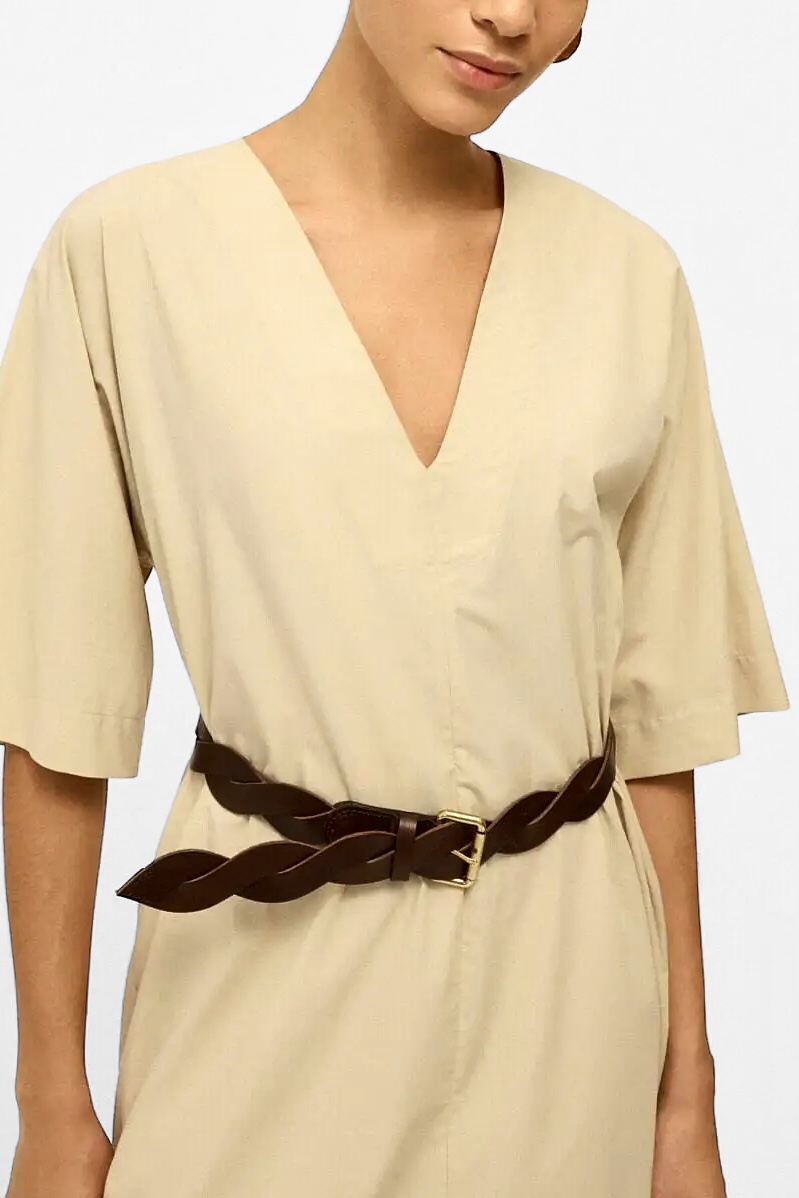 OttodÁme - V-Neck Poplin Dress Camomilla - 4