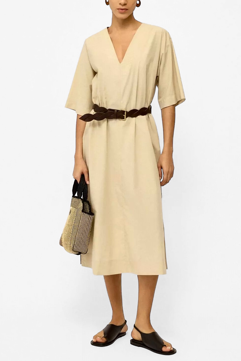 OttodÁme - V-Neck Poplin Dress Camomilla