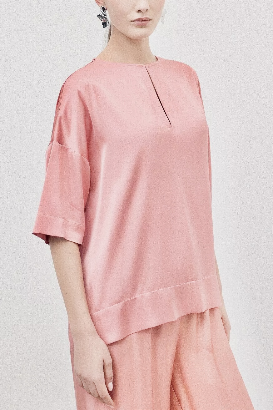 OttodÁme - Viscose Satin Blouse Quarzo