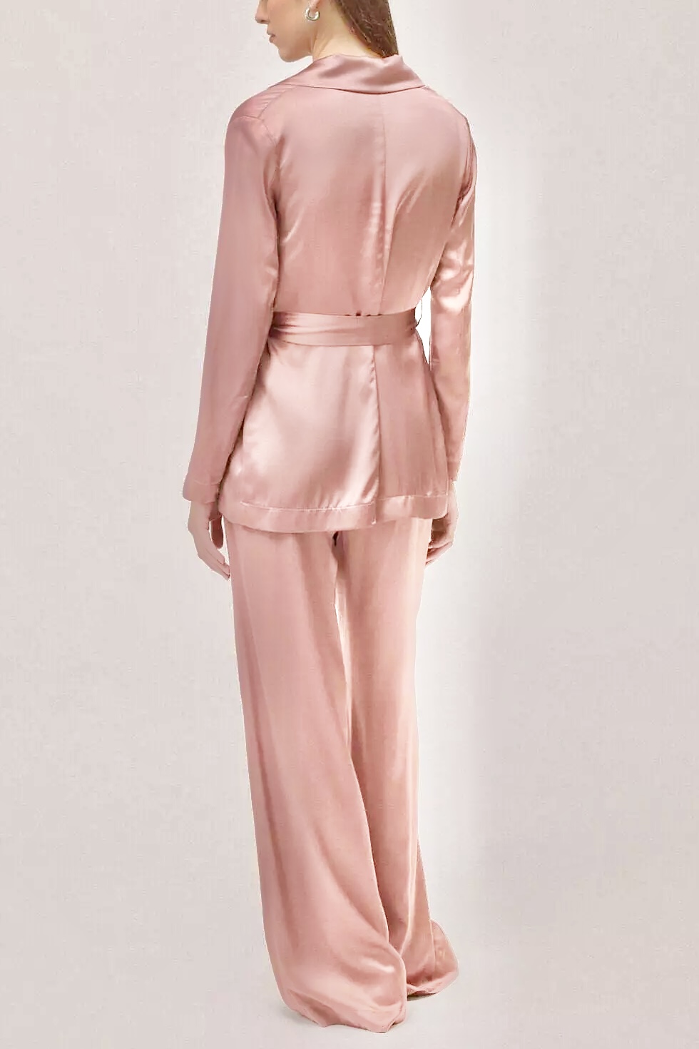 OttodÁme - Palazzo Trousers In Viscose Satin Quarzo - 5
