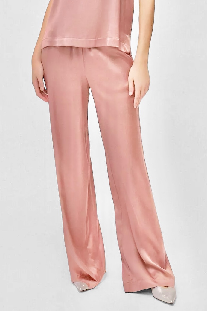OttodÁme - Palazzo Trousers In Viscose Satin Quarzo