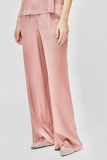 OttodÁme - Palazzo Trousers In Viscose Satin Quarzo