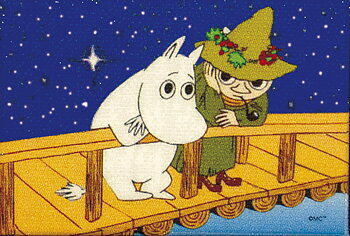 Moomin Glitter Magnet - Moomintroll & Snufkin