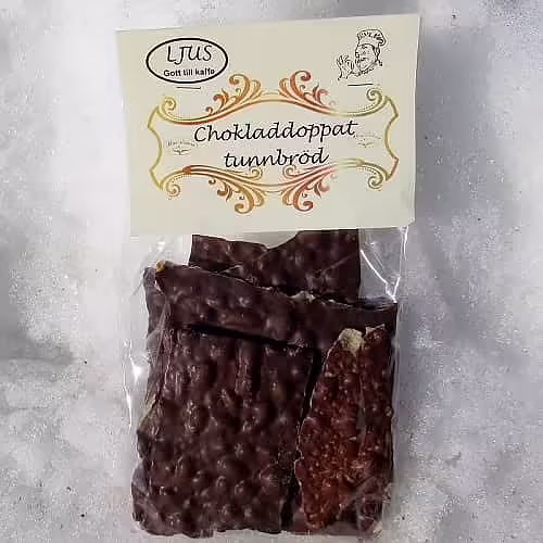 Chokladdoppat tunnbröd -ljus choklad