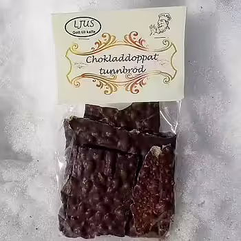 Chokladdoppat tunnbröd -ljus choklad