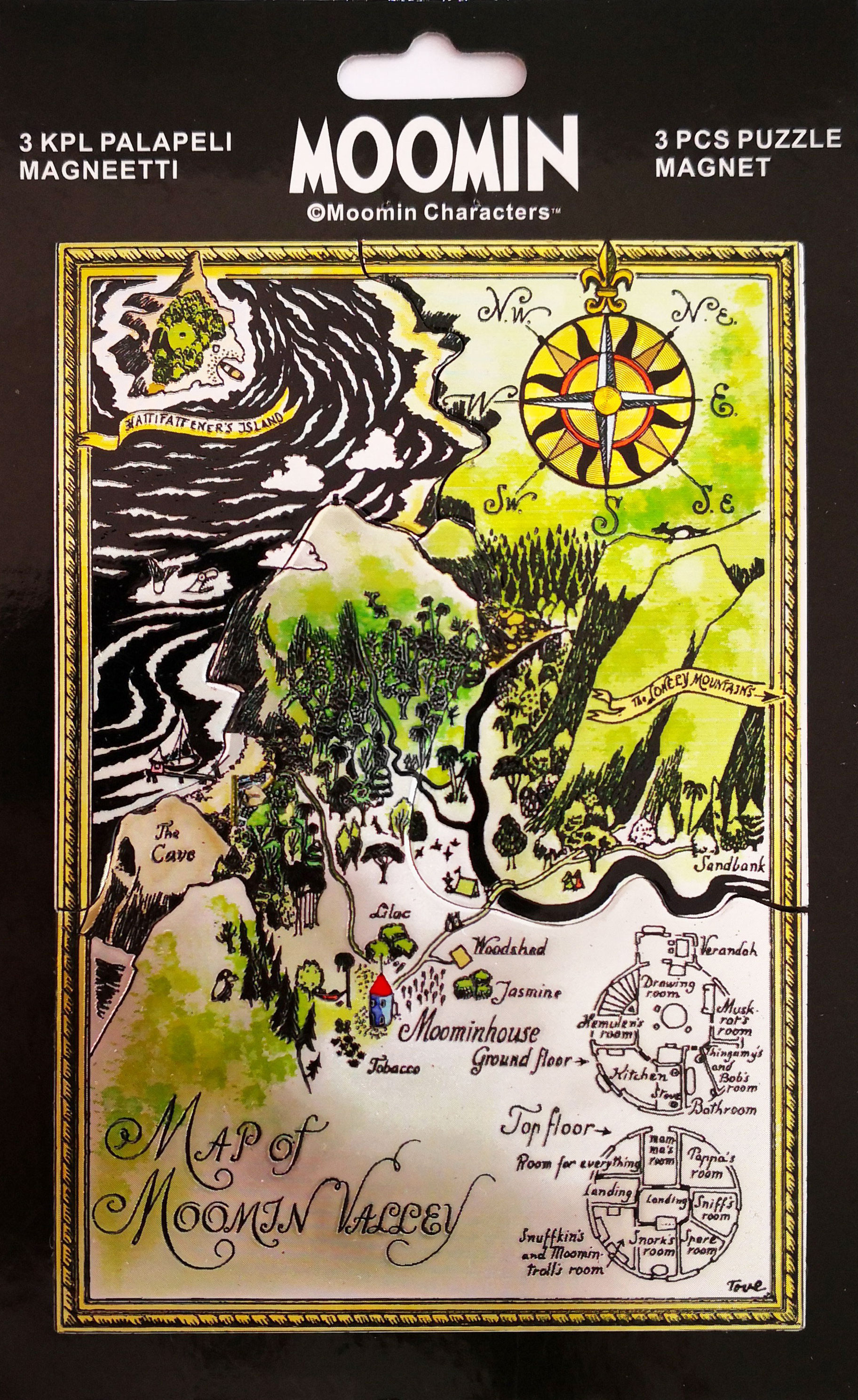 Moomin Puzzle Magnet - Map of Moomin Valley (3 pieces)