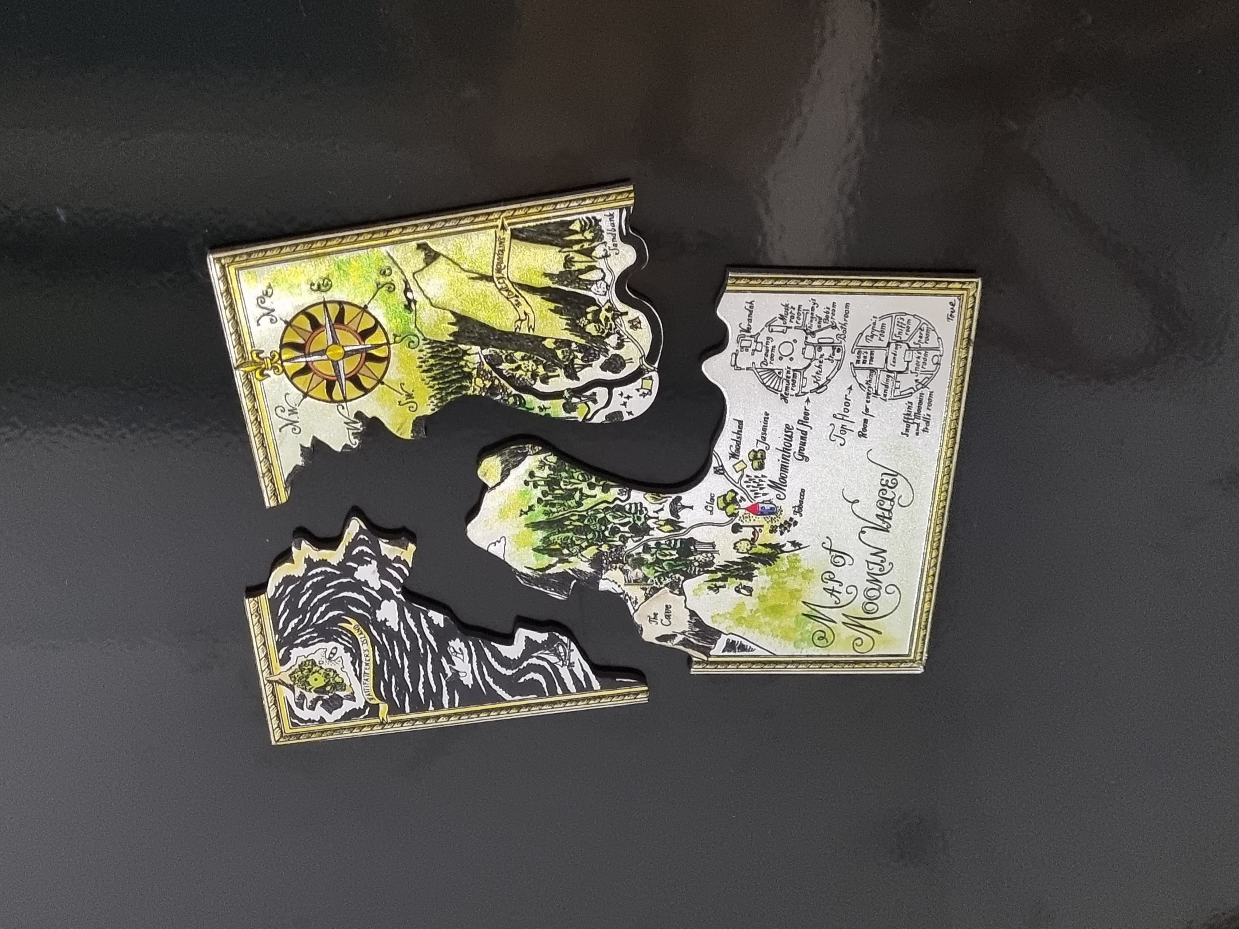 Moomin Puzzle Magnet - Map of Moomin Valley (3 pieces) - 2