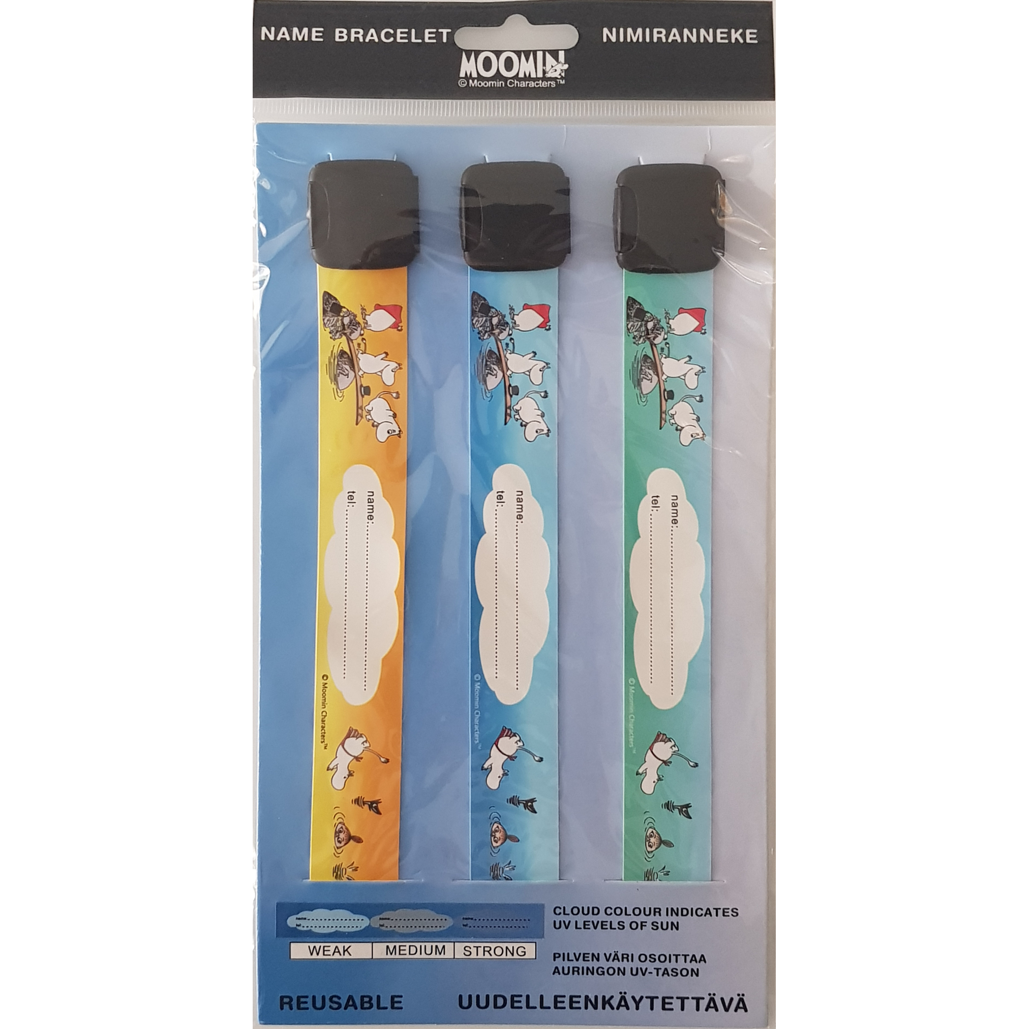 Moomin ID / Name Bracelet 3-Pack (Reusable)