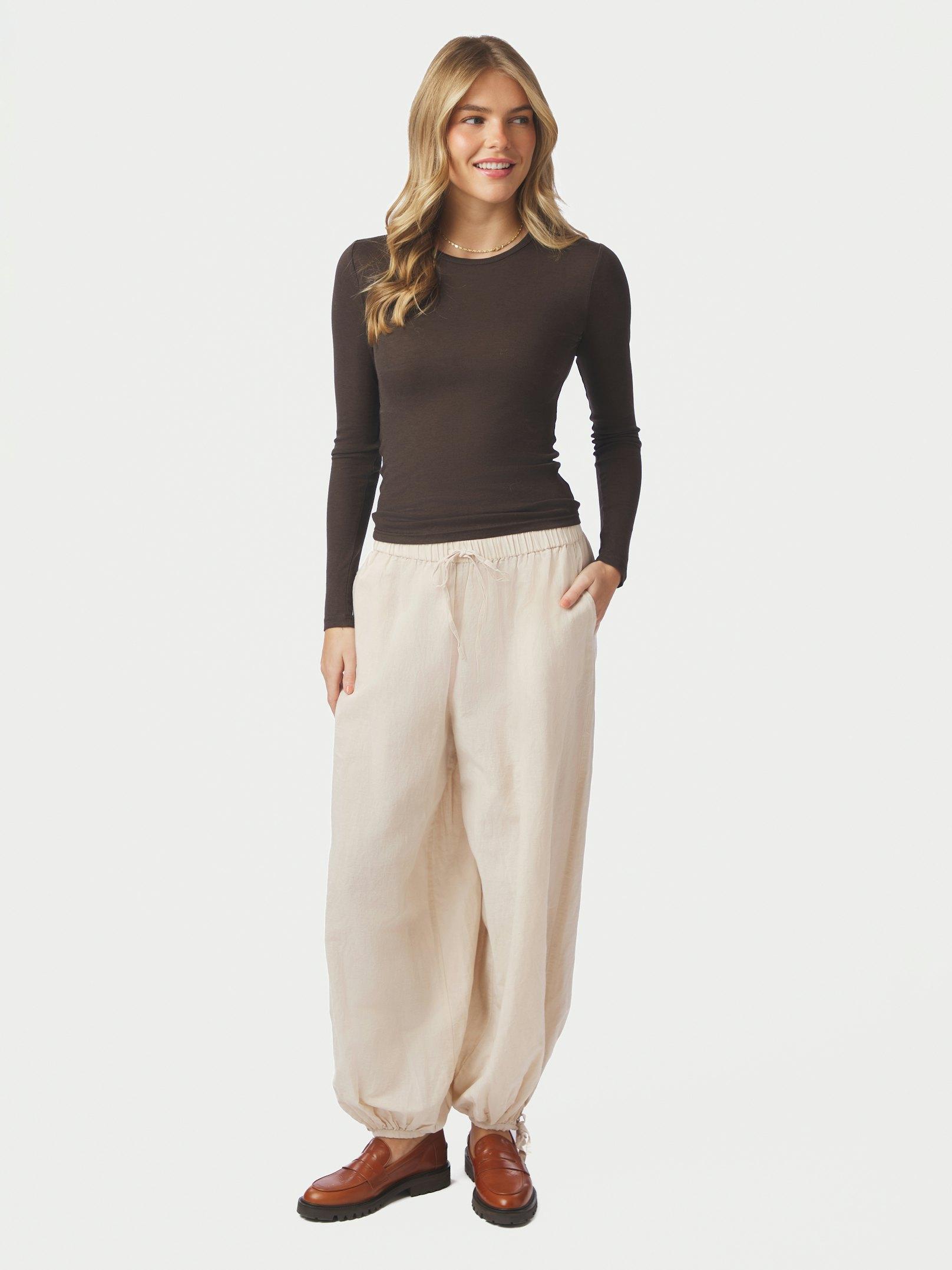 Roxane Balloon Linen Pants Sand - 5