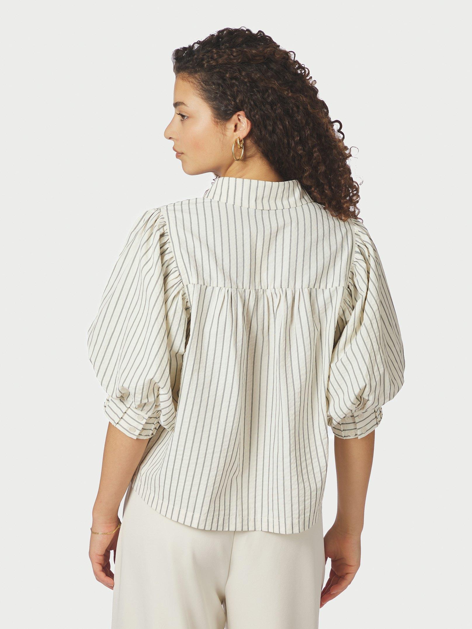 Etta Slim Stripe Shirt Off White - 4