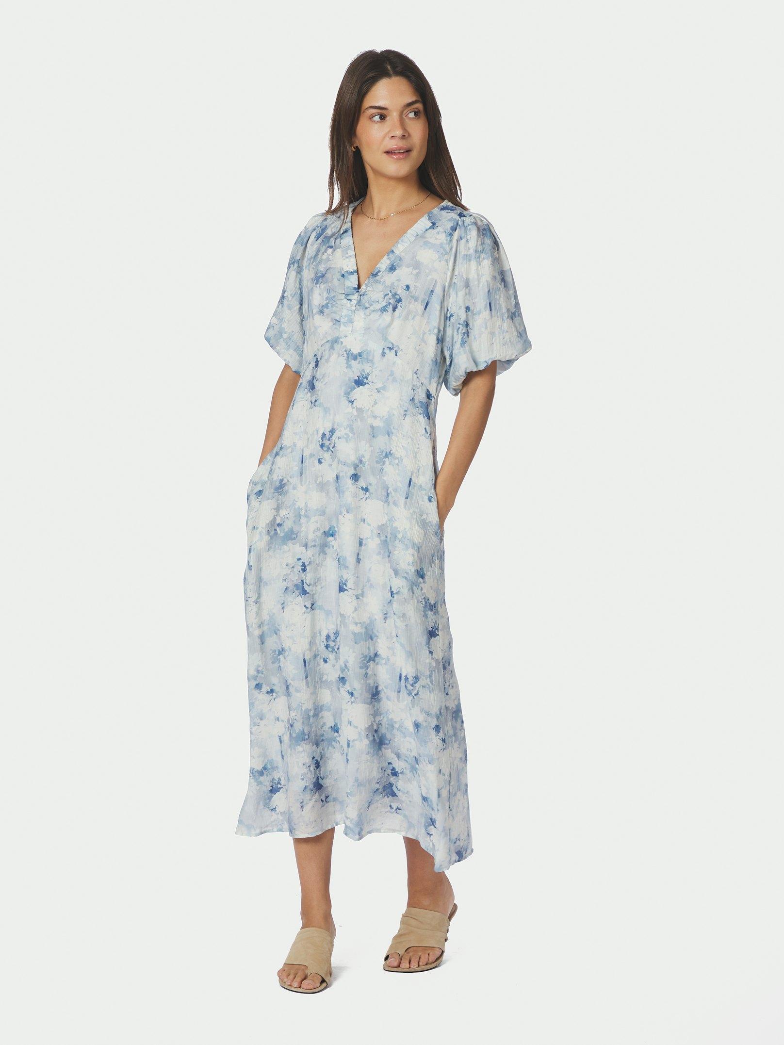 Illana Floral Fusion Dress Blue - 3
