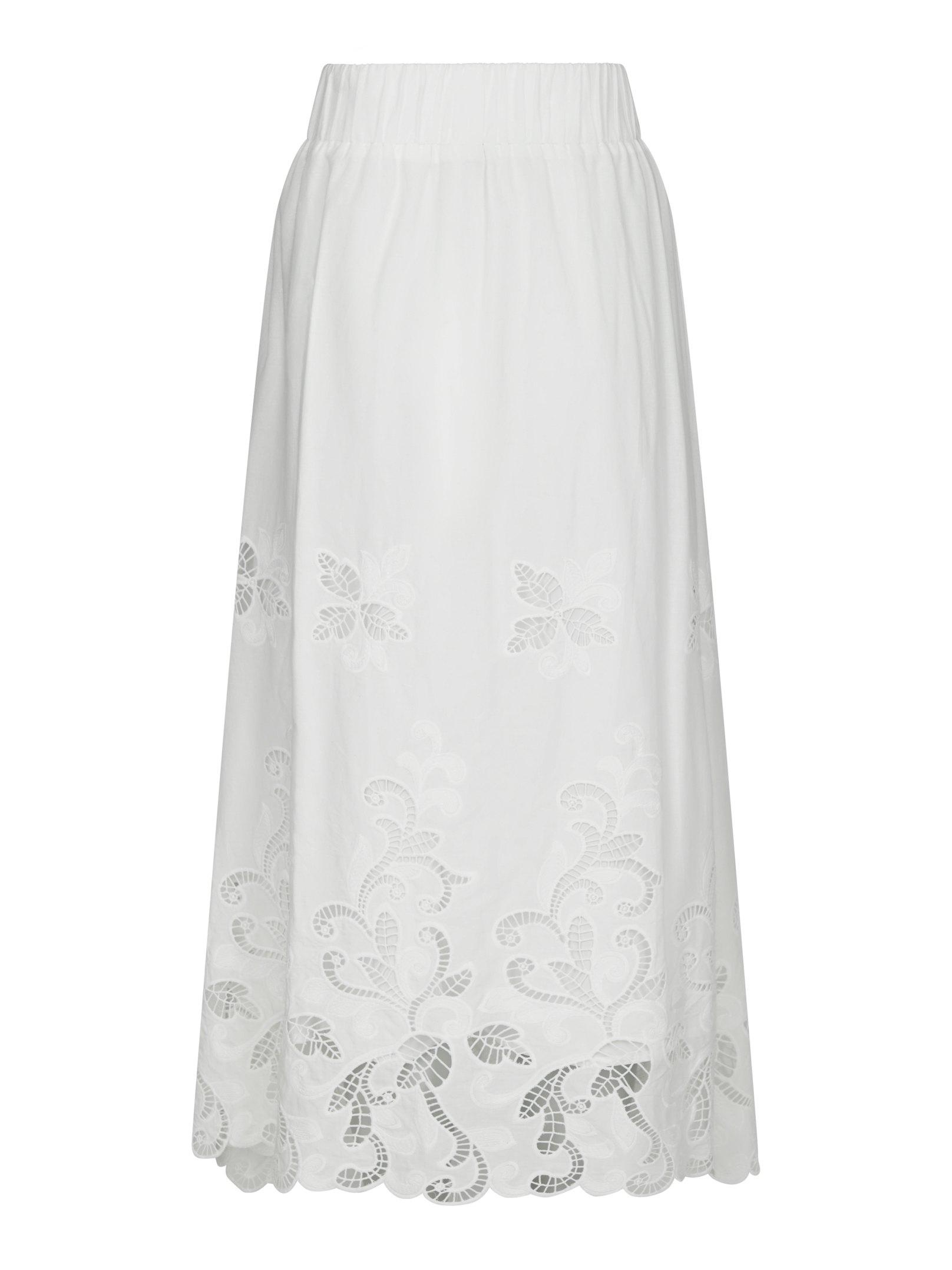 Yara Long Emb Skirt White - 2