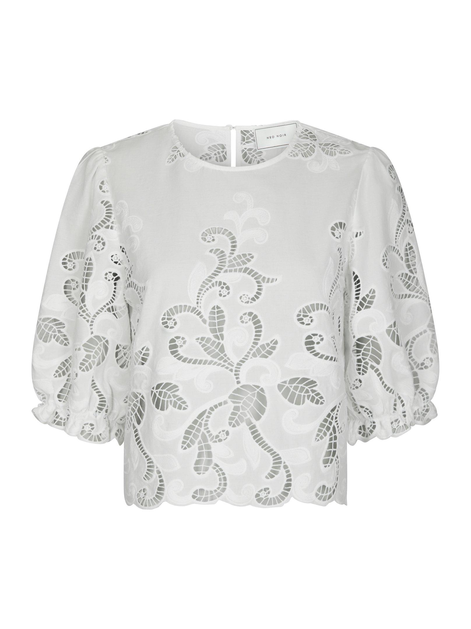 Fia Embroidery Blouse White