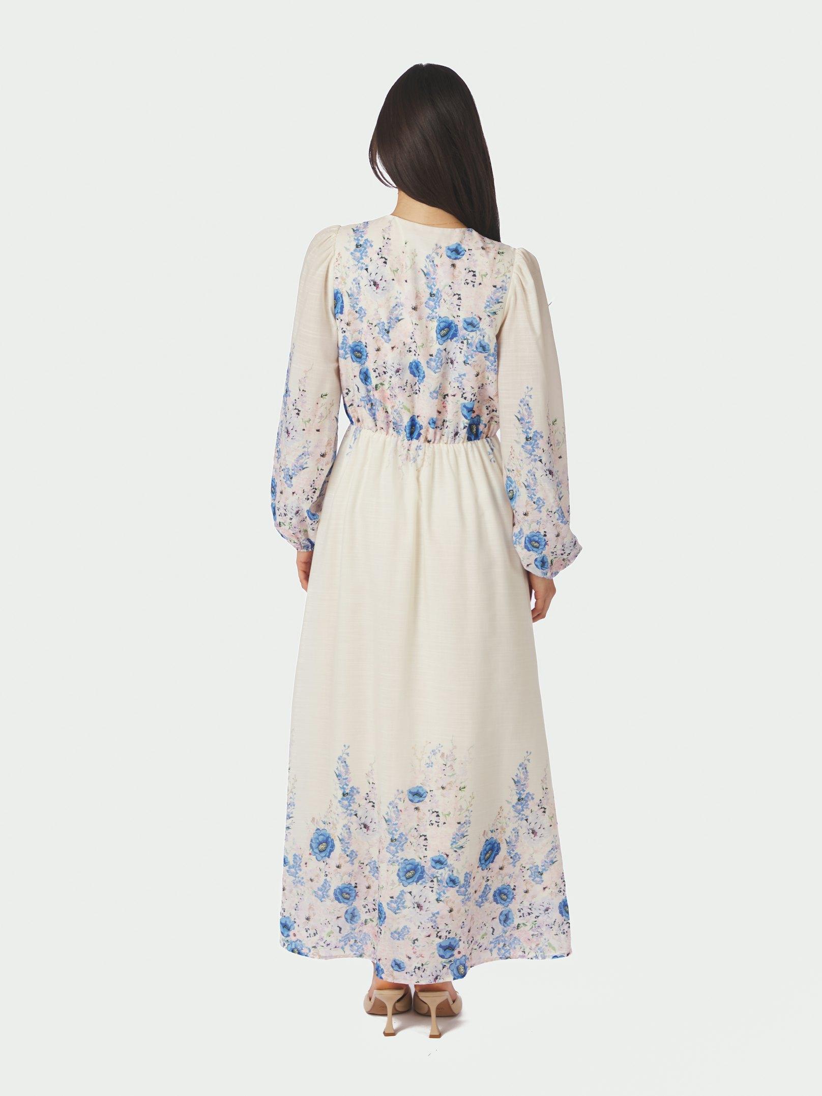 Silfi Flower Print Dress Blue - 4