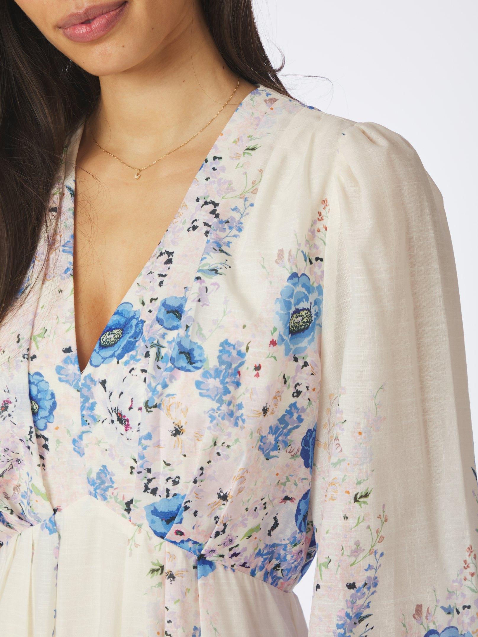 Silfi Flower Print Dress Blue - 5