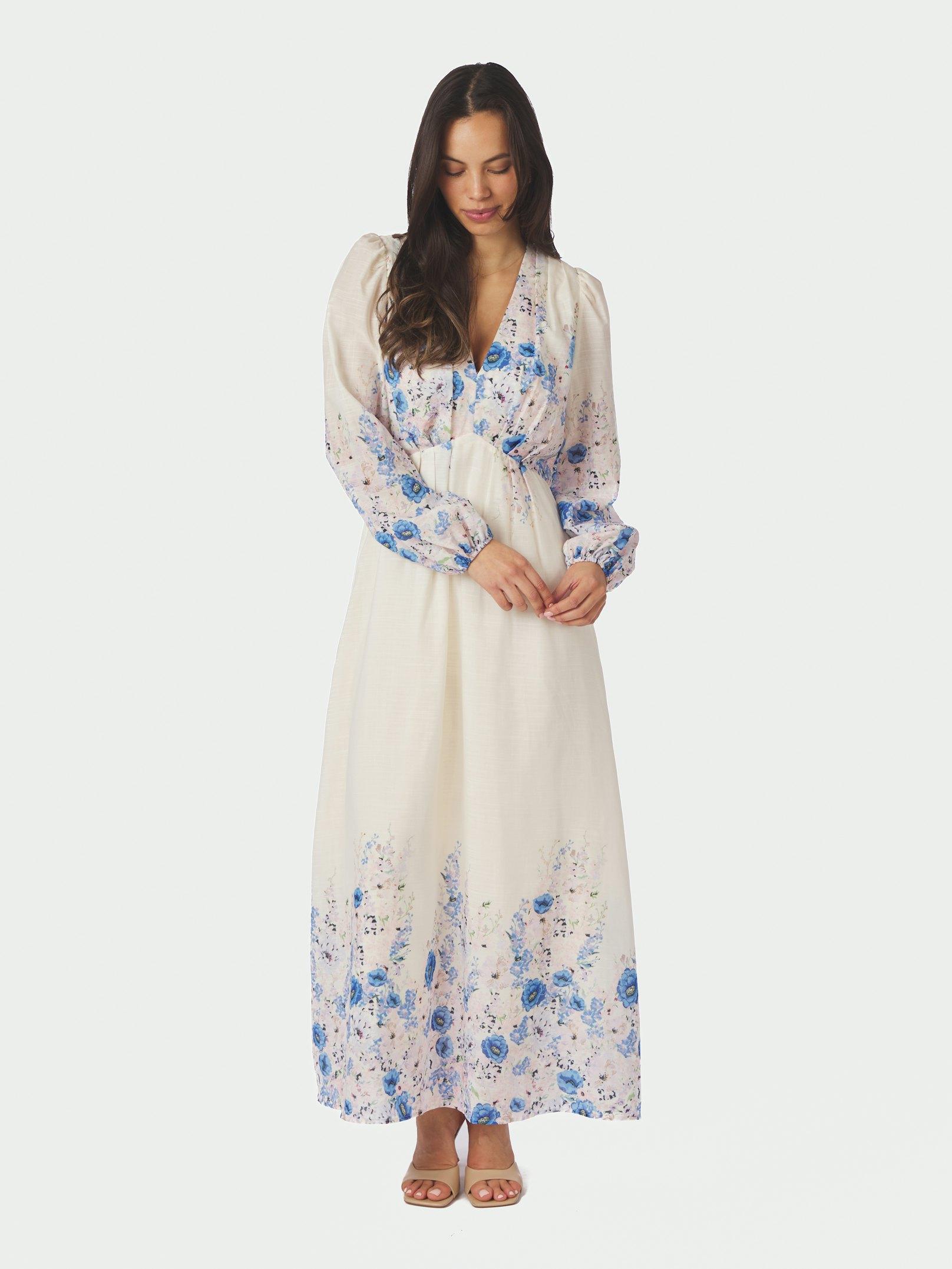 Silfi Flower Print Dress Blue - 3