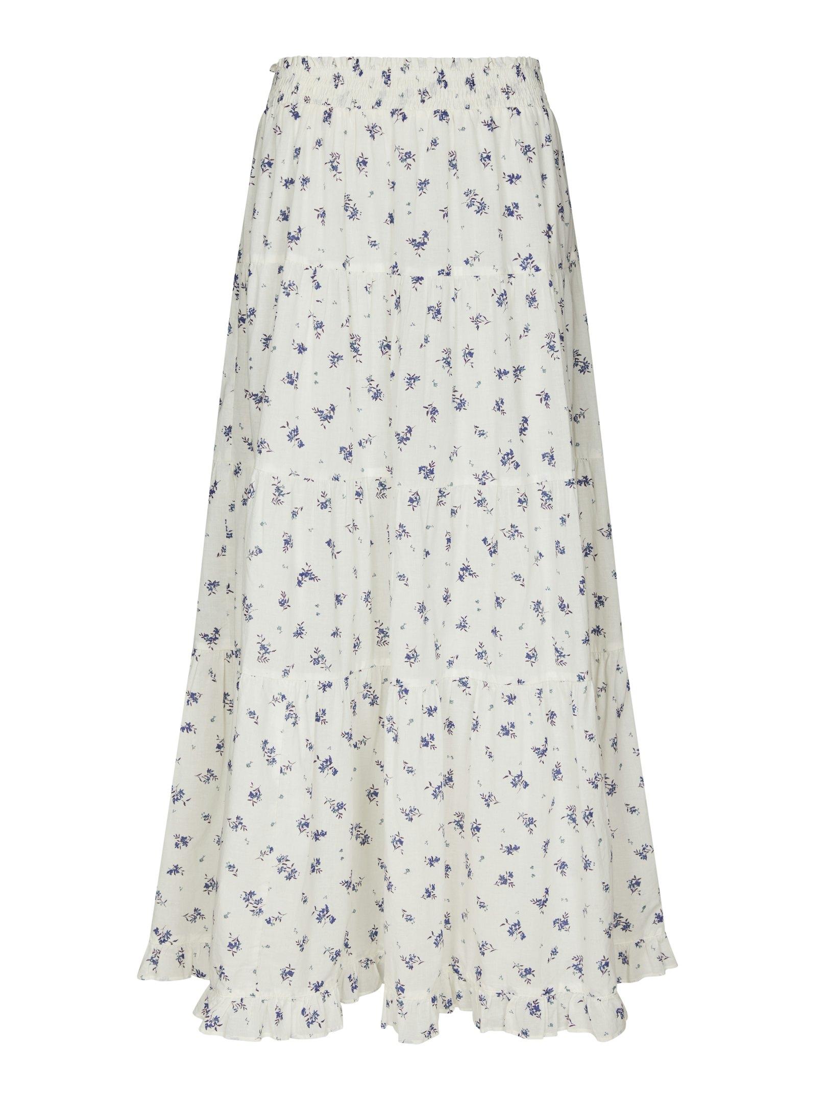 Asta Small Blossom Skirt White Blue