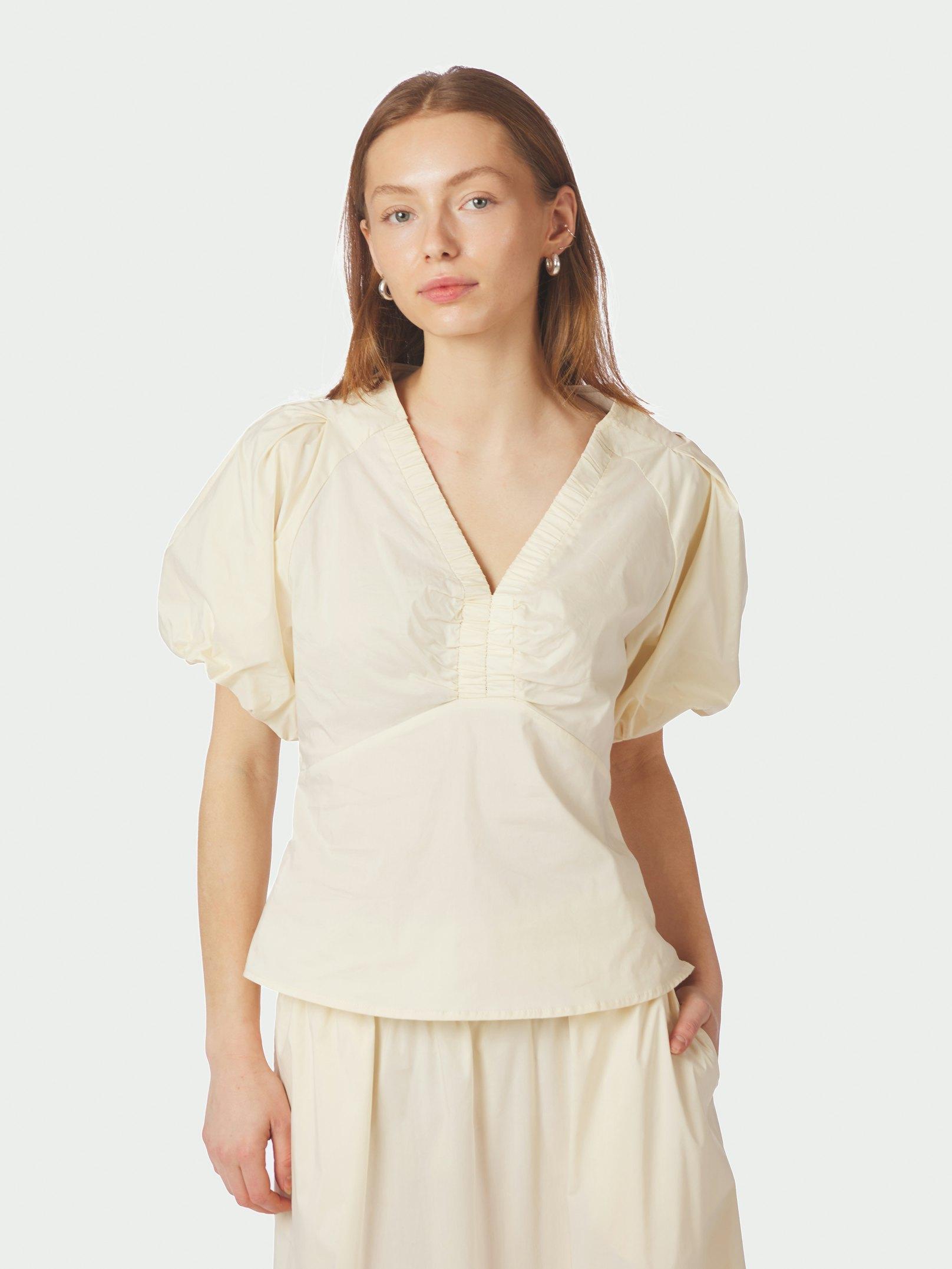 Irina Poplin Blouse Butter Yellow - 3