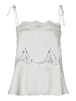 Kaela Heavy Sateen Lace Top Pearl