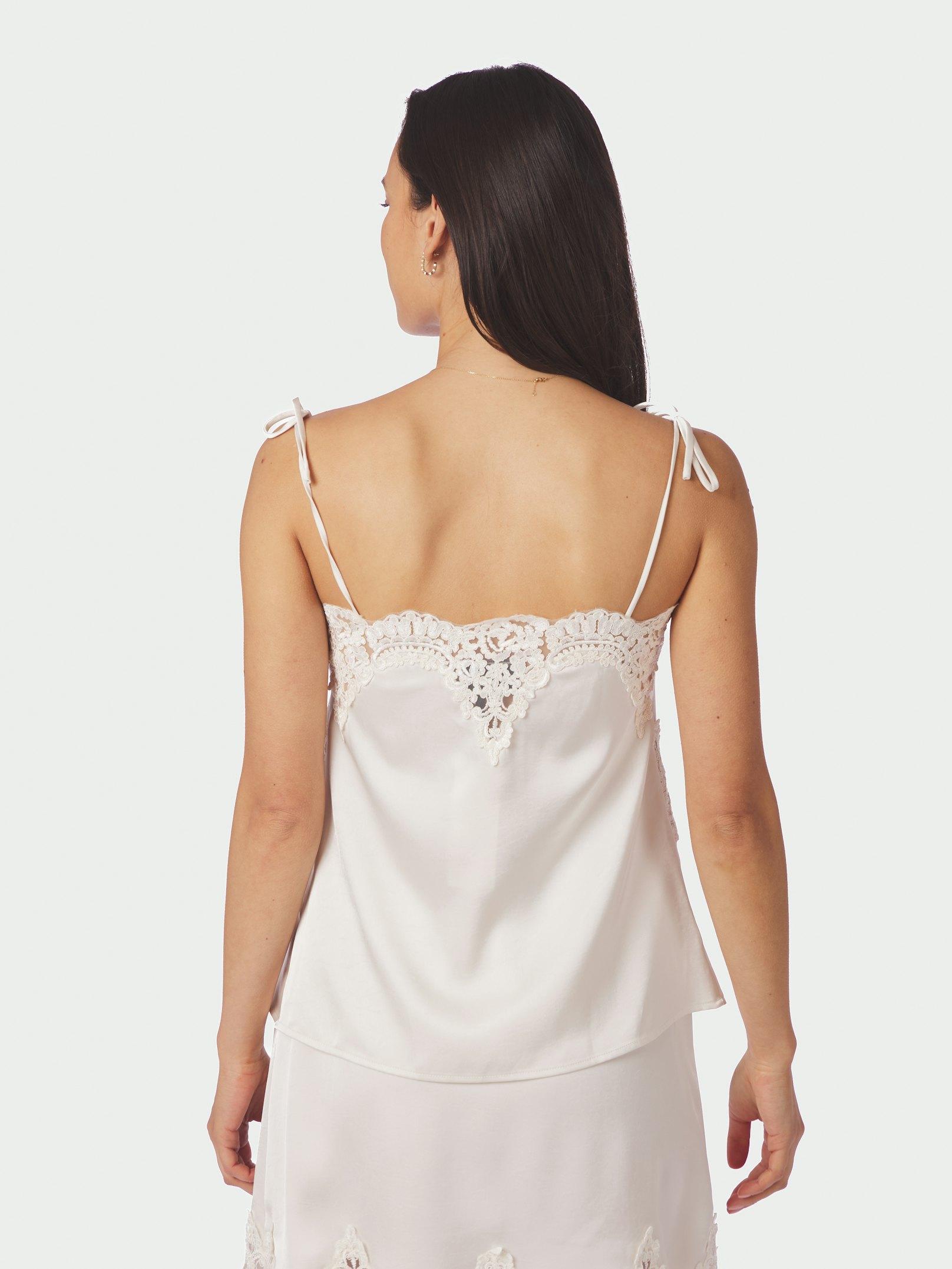 Kaela Heavy Sateen Lace Top Pearl - 4