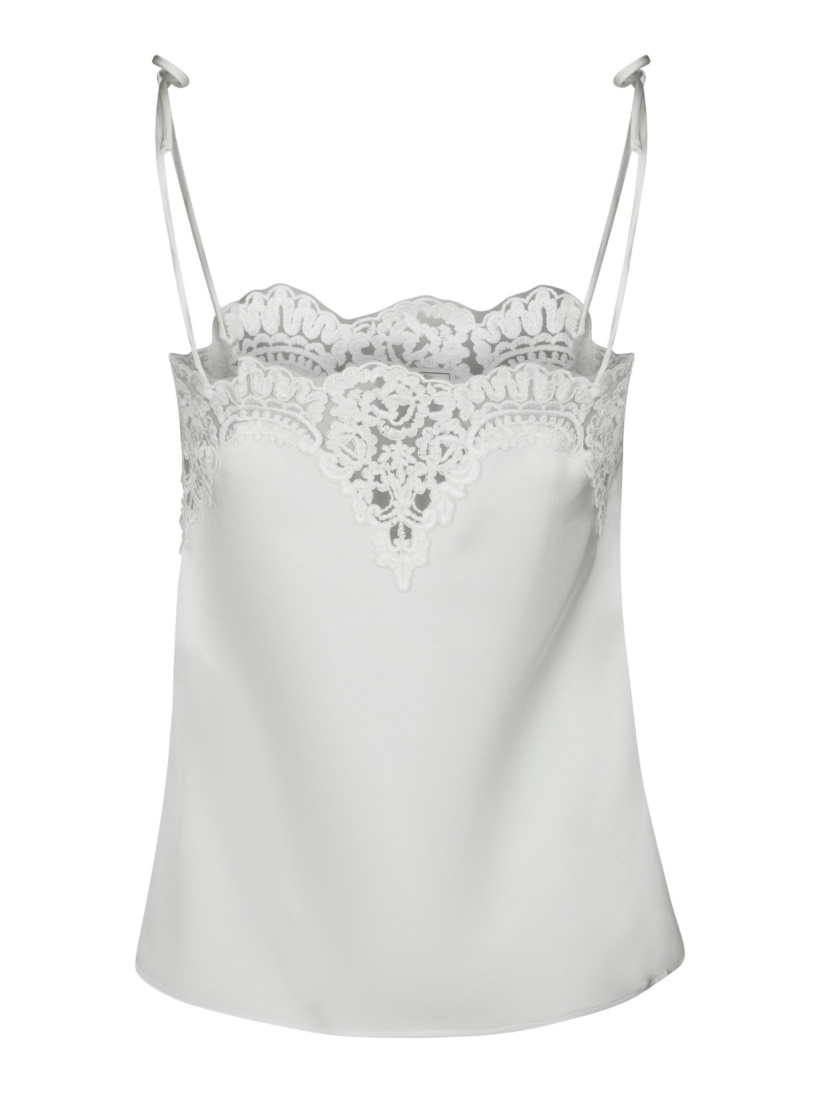 Kaela Heavy Sateen Lace Top Pearl - 2