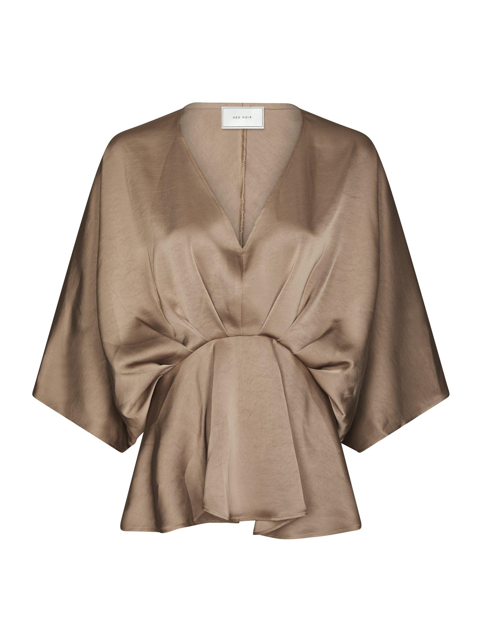Rivina Heavy Sateen Blouse Dark Taupe