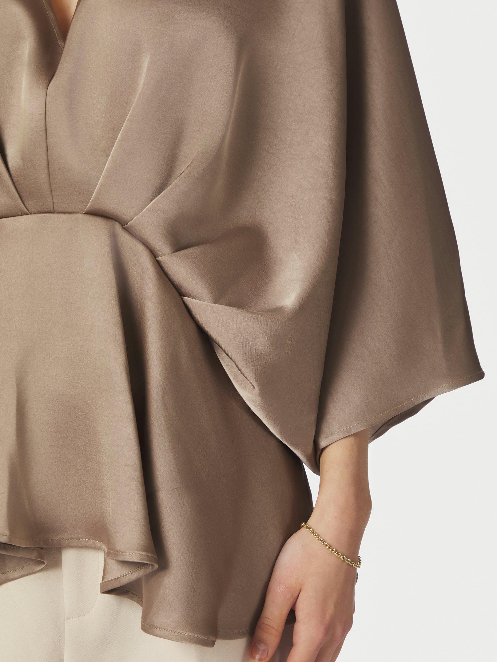 Rivina Heavy Sateen Blouse Dark Taupe - 6