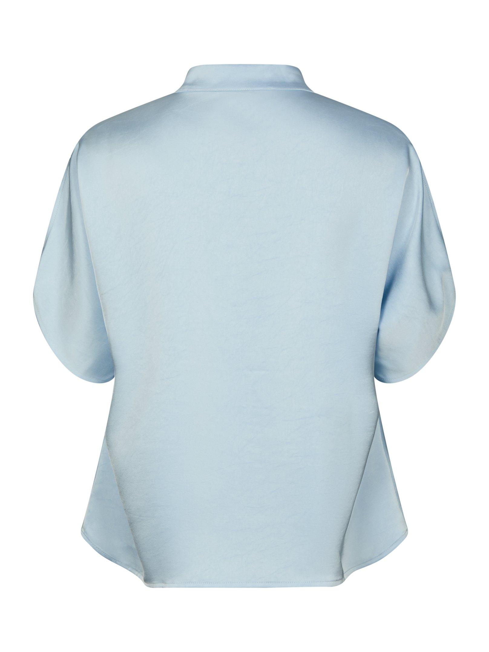 Anelle Heavy Sateen Blouse Light Blue - 2