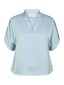 Anelle Heavy Sateen Blouse Light Blue