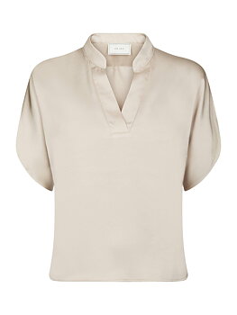Anelle Heavy Sateen Blouse Pearl