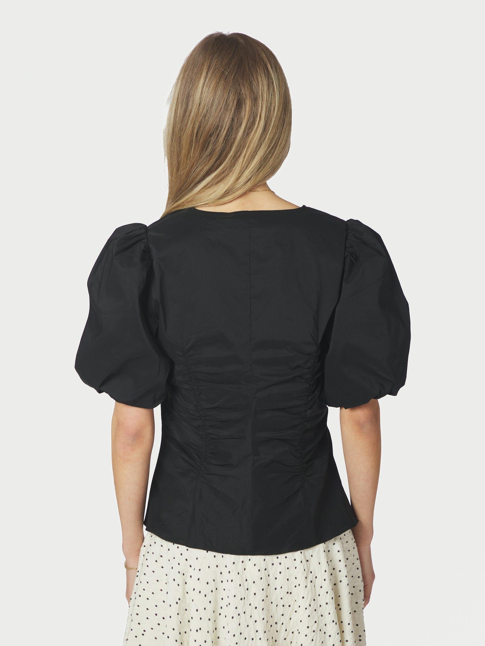 Zaria Poplin Blouse Black - 4