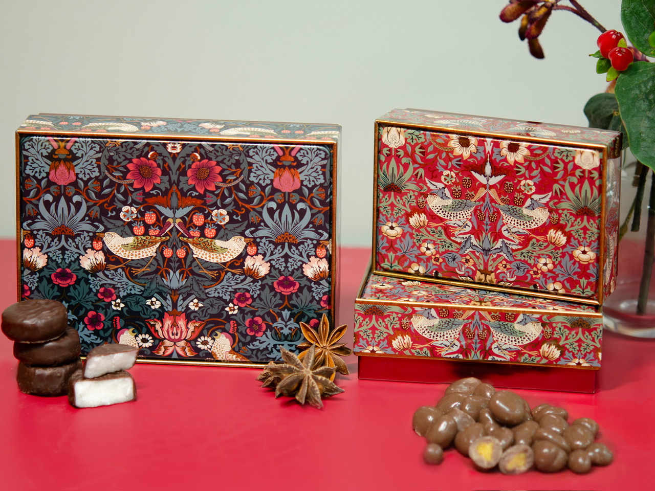 Litet Skrin - William Morris Strawberry Thief Red - 2