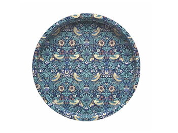 Bricka rund - William Morris Strawberry Thief Blue