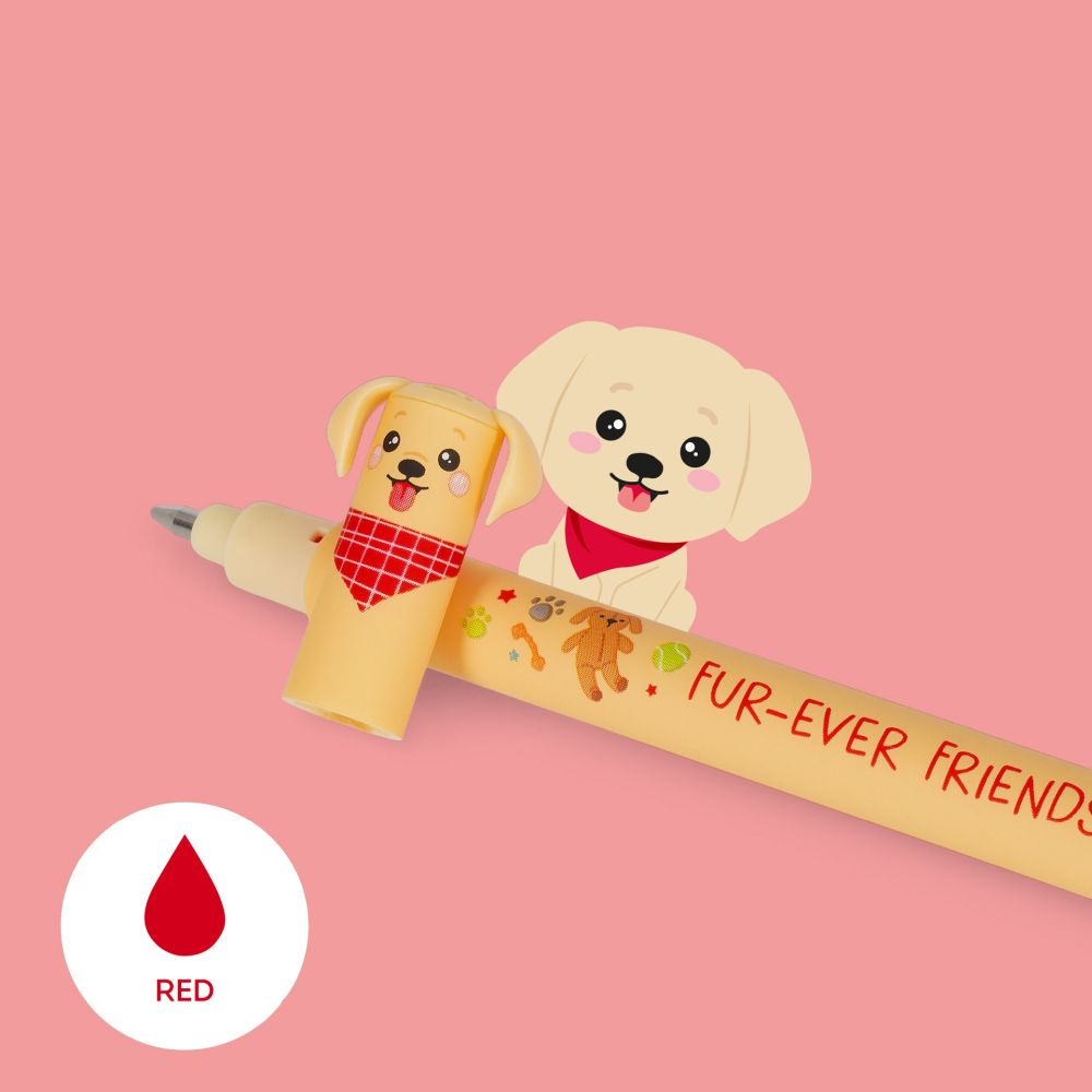 Erasable gel pen, 3-pack, Fur-ever Friends, Golden retriever/Bulldog/Pudel (hundar), Limited edition - 4