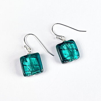 4-kant Petrol Örhängen 