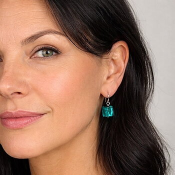 4-kant Petrol Örhängen 