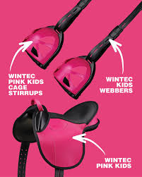 BESTSELGER! Wintec Kids ponnisal med remmer og bøyler Saddle Pack ROSA - 3