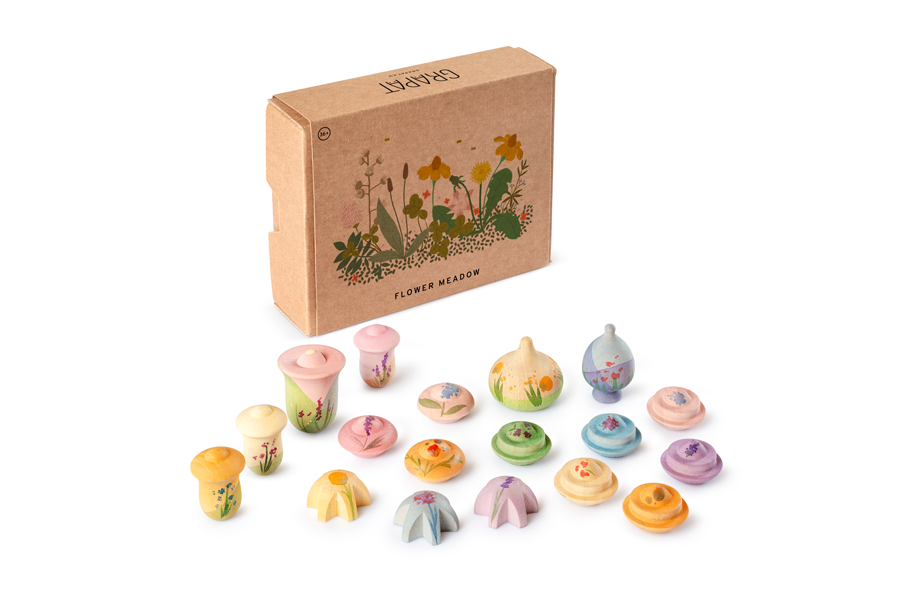 Flower Meadow Pedagogisk aktivitetsleksak Blomster äng i trä från Grapat - 26-285